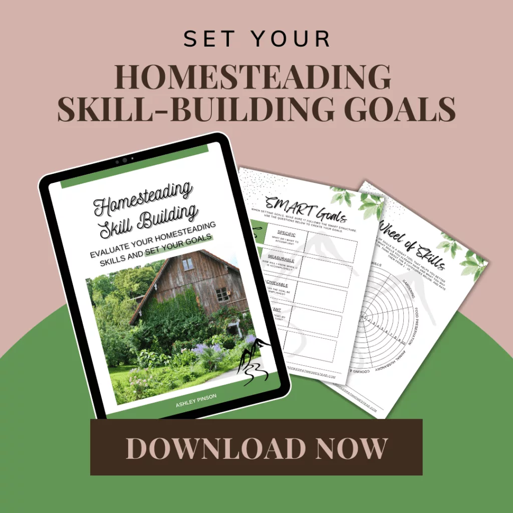 Set your homesteading skill building goals. Download Now